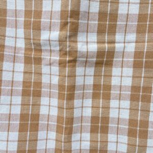 ผ้าปูโต๊ะผ้าฝ้าย สีน้ำตาลลายขาว