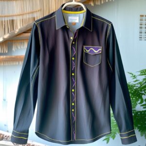 เสื้อแขนยาวผ้าฝ้าย สีดำ